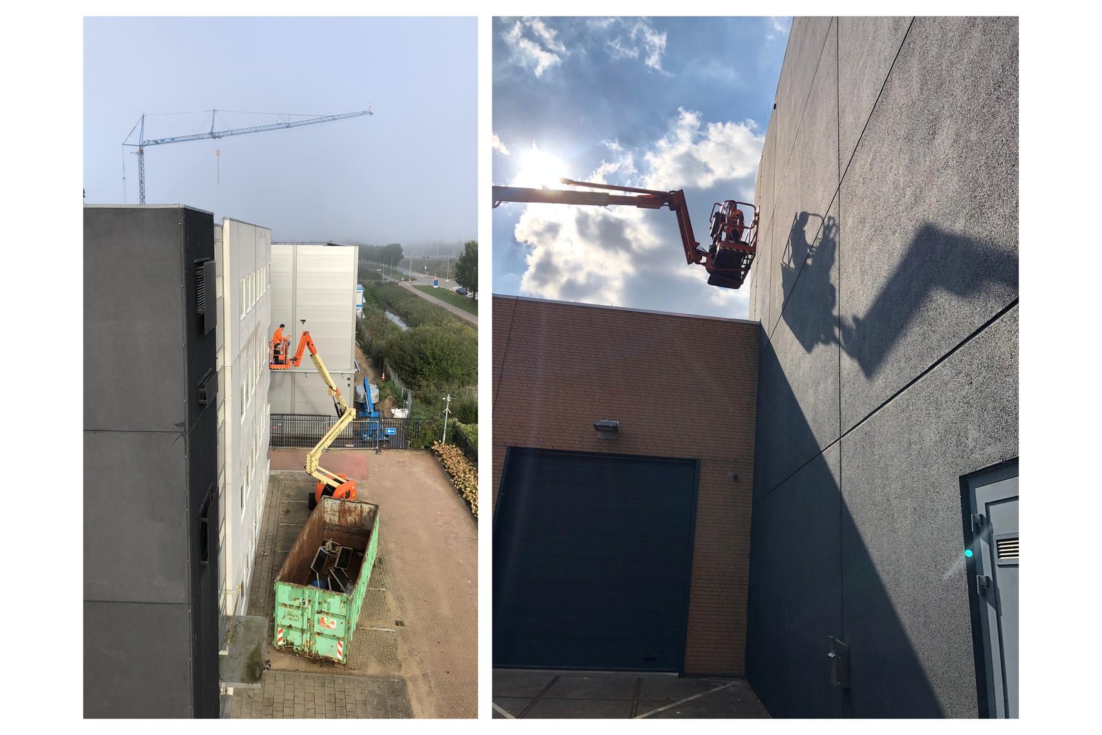 Gevelwerk met hoogwerker